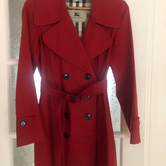 Authentic Burberry The Kensington Trench Coat Double Breasted Military Red - Picture 3 of 4